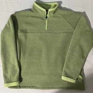 Women's Green 1/4 Zip-Up Fleece Pullover High Fever Brand
